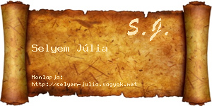 Selyem Júlia névjegykártya